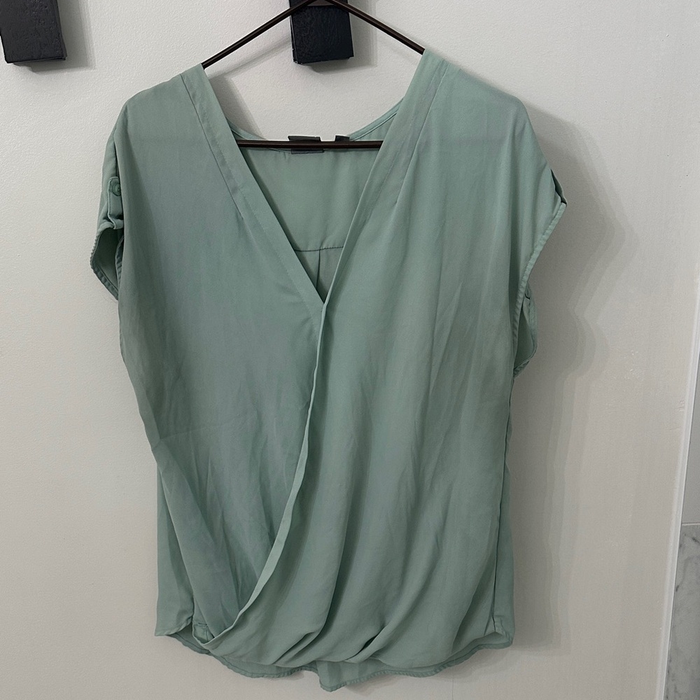 Soho Women's Mint Green Wrap Blouse